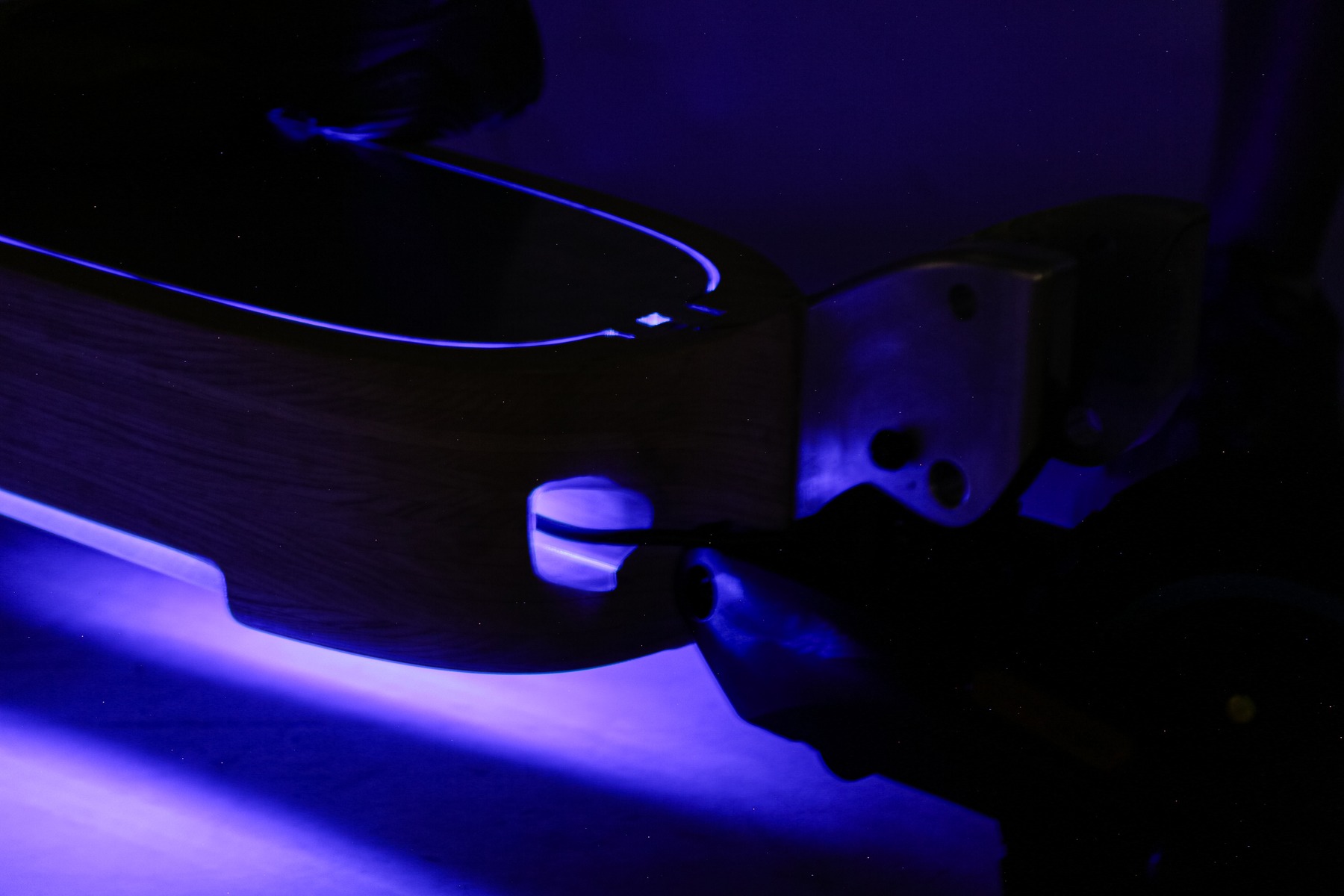 Deck edge lighting detail, blue accent light variant