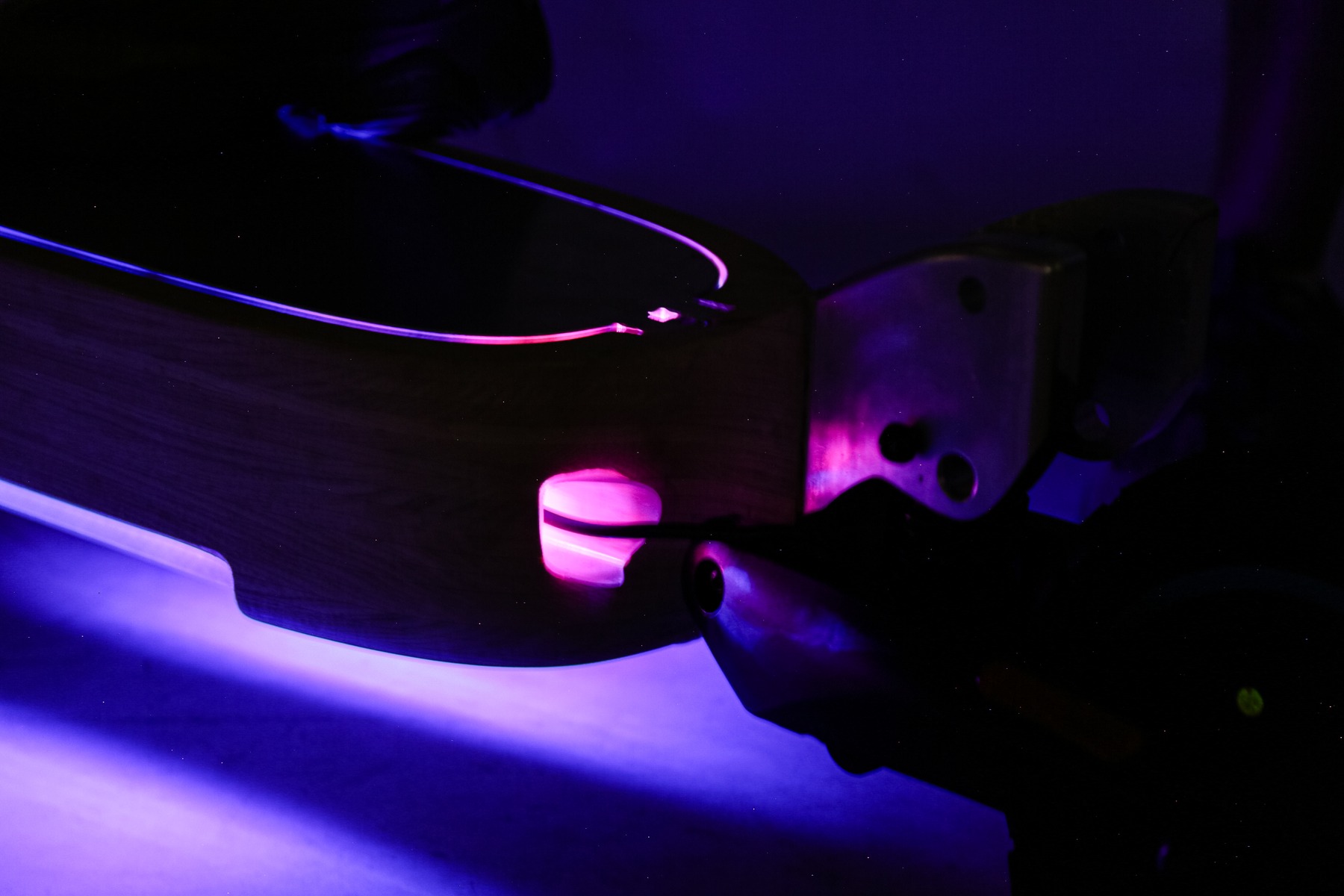 Deck edge lighting detail, pink accent light variant